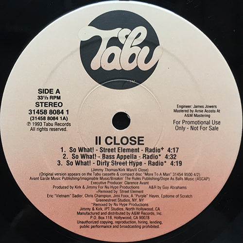 II CLOSE // SO WHAT (STREET ELEMENT REMIX) (5VER)