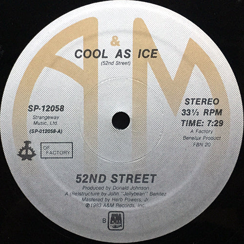 52ND STREET // COOL AS ICE (7:29) / TWICE AS NICE (7:30)