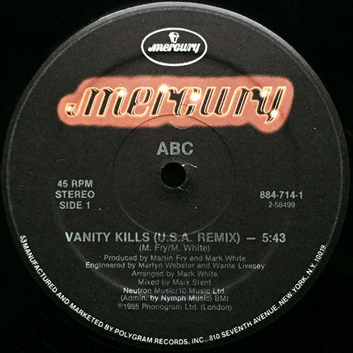 ABC // VANITY KILLS (U.S.A. REMIX) (5:43) / ABC MEGAMIX (8:53)