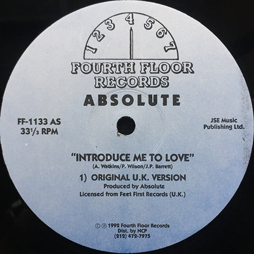 ABSOLUTE // INTRODUCE ME TO LOVE (ORIGINAL U.K. VERSION) / (GROOVE ACCAPELLA VERSION)