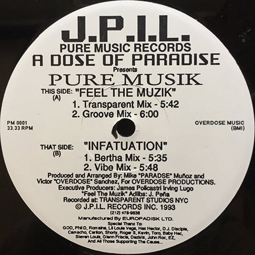 A DOSE OF PARADISE presents PURE MUSIK // FEEL THE MUZIK (2VER) / INFATUATION (2VER)