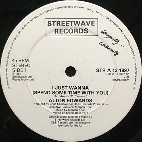 ALTON EDWARDS // I JUST WANNA (SPEND SOME TIME WITH YOU) (7:56) / INST (7:08)