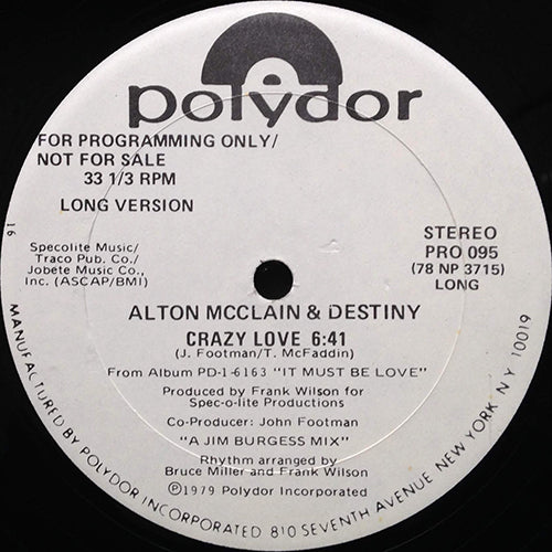 ALTON McCLAIN & DESTINY // CRAZY LOVE (6:41/4:16) – next records japan