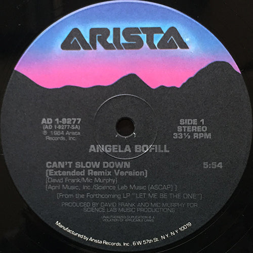 ANGELA BOFILL // CAN'T SLOW DOWN (5:54) / (INSTRUMENTAL) (4:46)