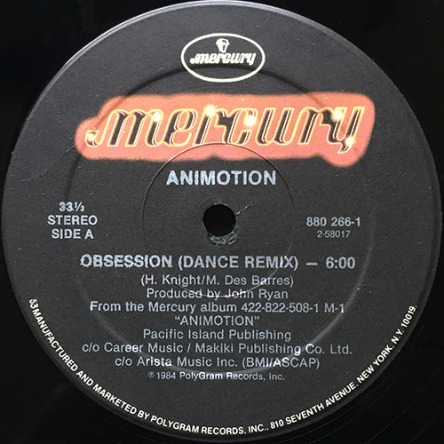 ANIMOTION // OBSESSION (DANCE REMIX) (6:00) / (SPECIAL DUB MIX) (5:30)