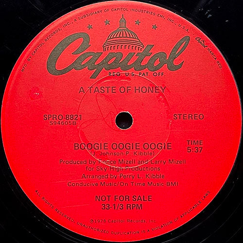A TASTE OF HONEY / GLORIA JONES // BOOGIE OOGIE OOGIE (5:37) / BRING ON THE LOVE (7:07)