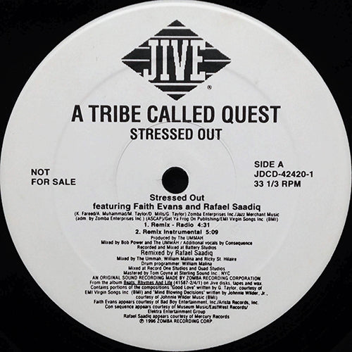 A TRIBE CALLED QUEST feat. FAITH EVANS & RAPHAEL SAADIQ // STRESSED OUT (REMIX) (2VER) / WORD PLAY (2VER) / THE JAM (2VER)