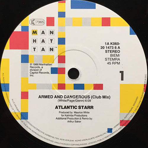 ATLANTIC STARR // ARMED AND DANGEROUS (CLUB MIX) (6:09) / (DUB VERSION) (8:03) / (RADIO VERSION) (3:50)