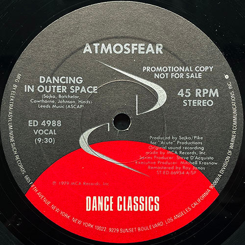 ATMOSFEAR / TAMIKO JONES // DANCING IN OUTER SPACE (9:30) / CAN'T LIVE WITHOUT YOUR LOVE (7:19)