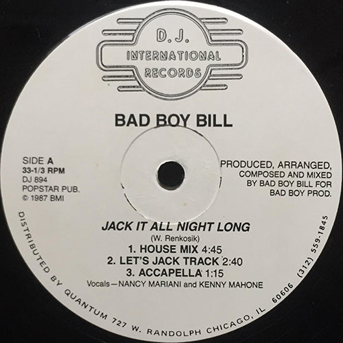 BAD BOY BILL // JACK IT ALL NIGHT LONG (5VER)