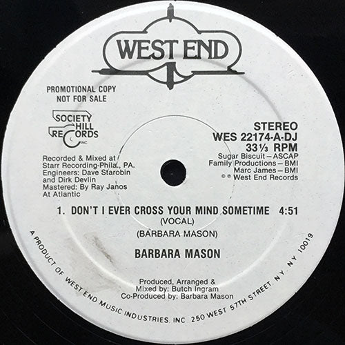 BARBARA MASON // DON'T I EVER CROSS YOUR MIND SOMETIME (4:51/3:39) / INST (4:29)