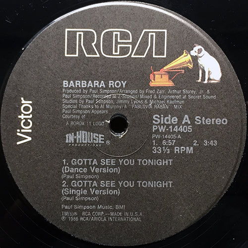 BARBARA ROY // GOTTA SEE YOU TONIGHT (6:57/3:43) / DUB (10:03)