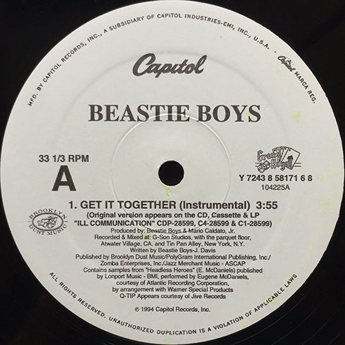 BEASTIE BOYS // GET IT TOGETHER (LP VERSION) / (INSTRUMENTAL)