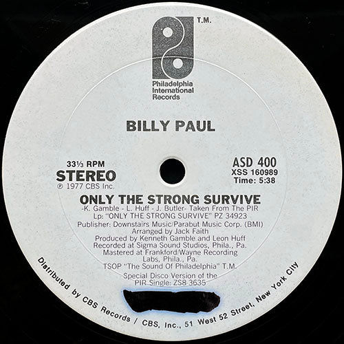 BILLY PAUL // ONLY THE STRONG SURVIVE (5:38)