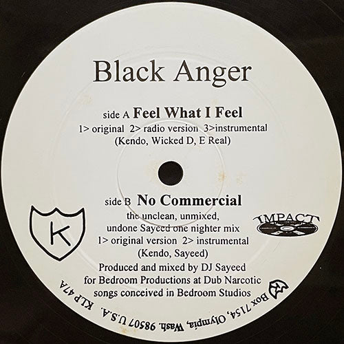 BLACK ANGER // FEEL WHAT I FEEL (3VER) / NO COMMERCIAL (2VER)