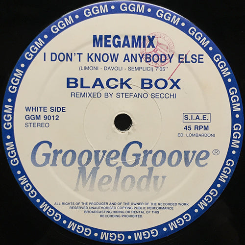 BLACK BOX // RIDE ON TIME + I DON'T KNOW ANYBODY ELSE (MEGAMIX) (7:05) / I DON'T KNOW ANYBODY ELSE (FRENCH REMIX) (8:02)