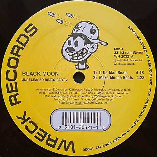 BLACK MOON // UNRELEASED BEATS PART 2 (EP) inc. U DA MAN BEATS / MAKE MUNNE BEATS / SON GET WREC BEATS / BLACK SMIF-N-WESSUN BEATS