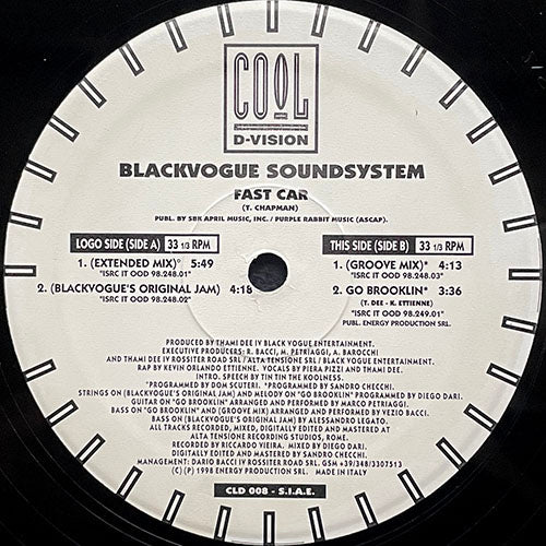 BLACK VOGUE SOUNDSYSTEM // FAST CAR (4VER)