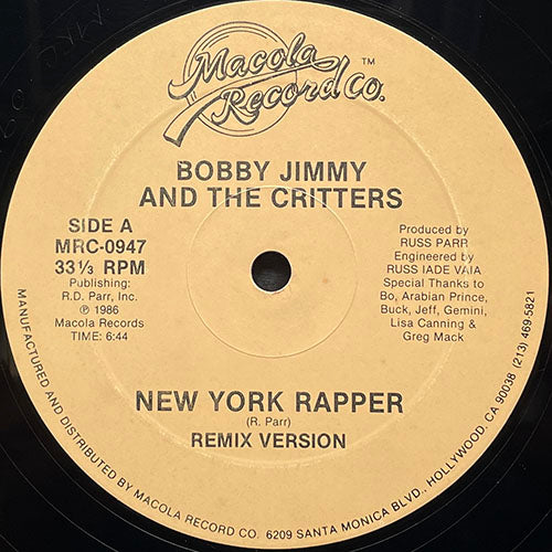 BOBBY JIMMY AND THE CRITTERS // NEW YORK RAPPER (REMIX VERSION) / REAL BAD BREATH (2VER)