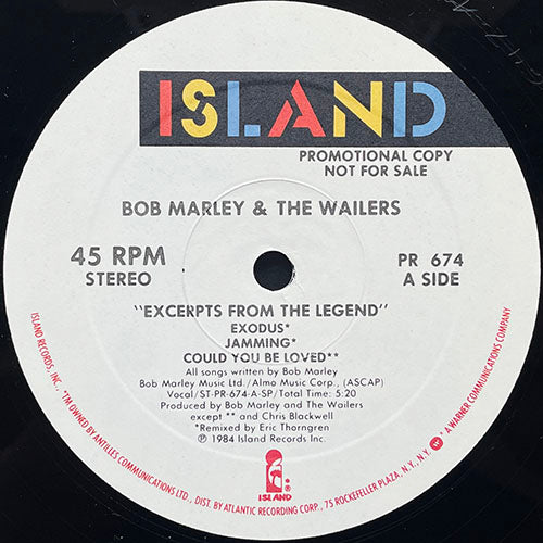 BOB MARLEY & THE WAILERS // EXCERPTS FROM THE LEGEND (EP) inc. EXODUS - JAMMING - COULD YOU BE LOVED (5:20)