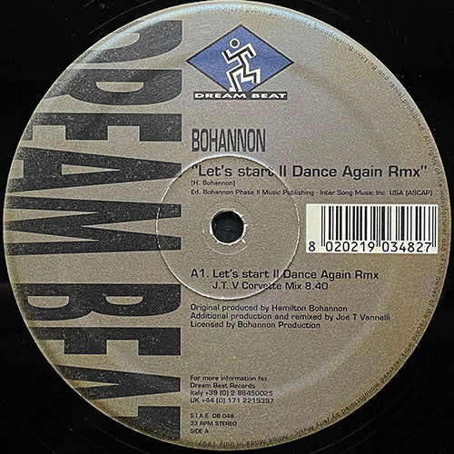 BOHANNON // LET'S START II DANCE AGAIN (REMIX) (5VER)