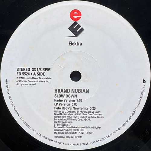 BRAND NUBIAN // SLOW DOWN (3VER) / TO THE RIGHT (2VER)