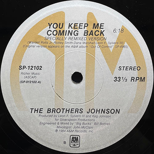BROTHERS JOHNSON // YOU KEEP ME COMING BACK (SPECIALLY REMIXED VERSION) (6:18) / (DUB VERSION) (5:24)