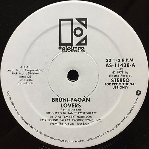 BRUNI PAGAN // LOVERS (5:03) / LATE FOR LOVE (7:06)