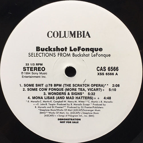 BUCKSHOT LE FONQUE // SELECTIONS (EP) SOME SHIT @78 BPM / SOME COW FONQUE / WONDERS & SIGNS / MONA LISAS / BREAKFAST@DENNY'S (2VER) / HOTTER THAN HOT
