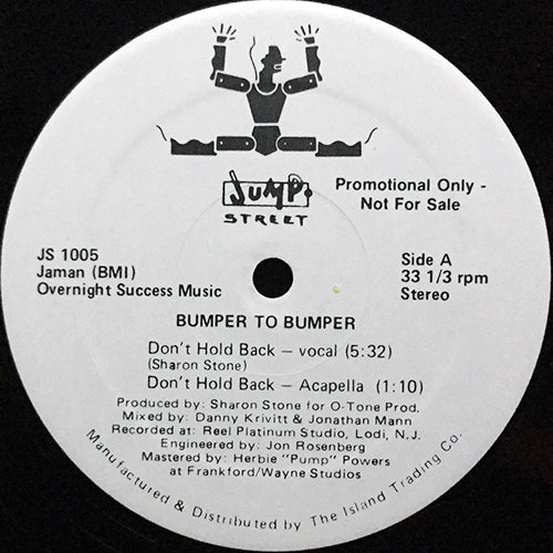 BUMPER TO BUMPER // DON'T HOLD BACK (5:32/4:05) / (ACAPELLA) (1:10) / (INST) (4:27)
