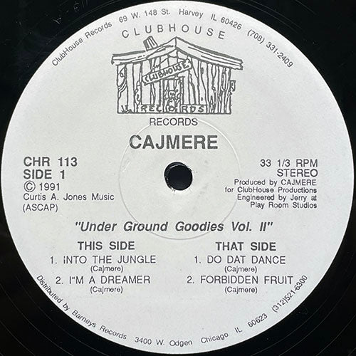 CAJMERE // UNDER GROUND GOODIES VOL. II (EP) inc. INTO THE JUNGLE / I'M A DREAMER / DO DAT DANCE / FORBIDDEN FRUIT