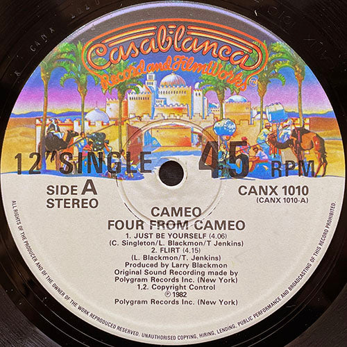 CAMEO // FOUR FROM CAMEO (EP) inc. JUST BE YOURSELF (4:06) / FLIRT (4:15) / ENJOY YOUR LIFE (4:30) / ALLIGATOR WOMAN (3:50)