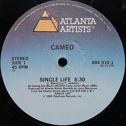 CAMEO // SINGLE LIFE (6:30) / I'VE GOT YOUR IMAGE (4:45)