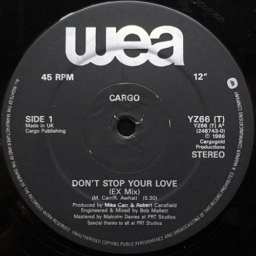 CARGO // DON'T STOP YOUR LOVE (5:30/3:30) / COVER ME (5:02)