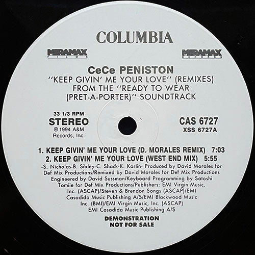 CE CE PENISTON // KEEP GIVIN' ME YOUR LOVE (DAVID MORALES REMIX) (4VER)