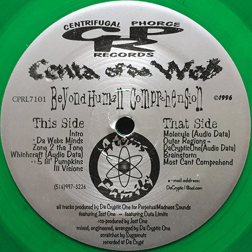 CENTA OF DA WEB // BEYOND HUMAN COMPREHENSION (EP) inc. DA WEBS MIND / ZONE 2 THA TONE / 5 LIL PUMPKINS / ILL VISIONS / OUTER REGIONS / BRAINSTORM etc...
