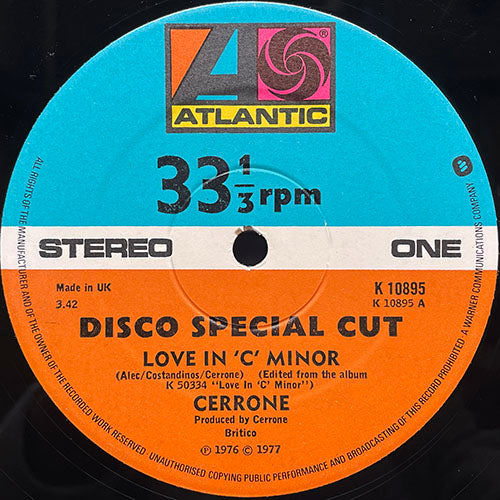 CERRONE // LOVE IN C MINOR (3:42) / BLACK IS BLACK (3:36)