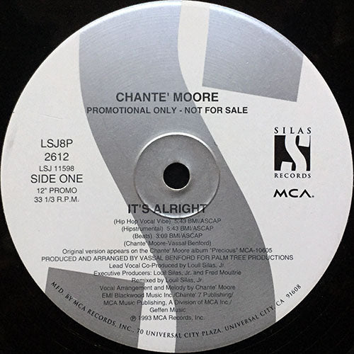 CHANTE MOORE // IT'S ALRIGHT (SPECIAL HIP HOP & JAZZ REMIXES) (6VER)