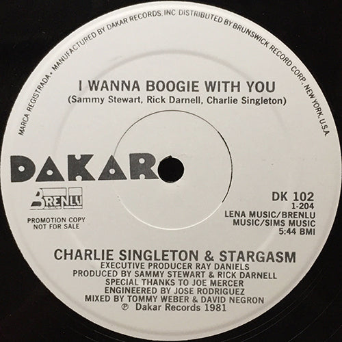 CHARLIE SINGLETON & STARGASM // I WANNA BOOGIE WITH YOU (5:44) / INST (5:41)