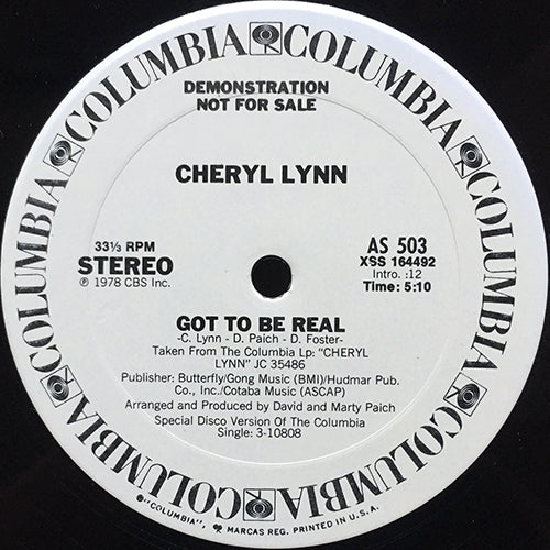 CHERYL LYNN // GOT TO BE REAL (5:10)