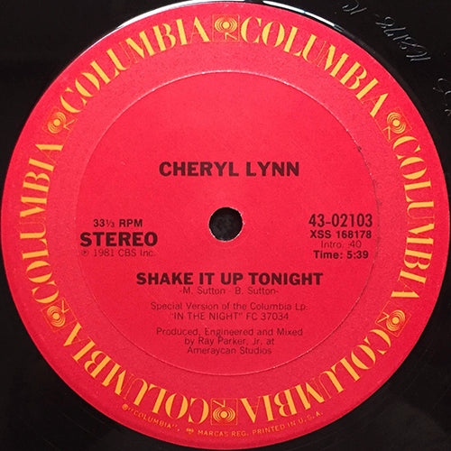 CHERYL LYNN // SHAKE IT UP TONIGHT (5:39) / BABY (4:21)
