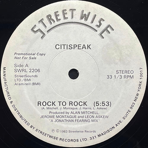 CITISPEAK // ROCK TO ROCK (5:53) / (INSTRUMENTAL) (6:48)