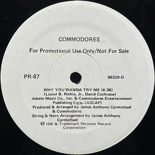 COMMODORES // WHY YOU WANNA TRY ME (4:36) / KEEP ON TAKING ME HIGHER (5:18)