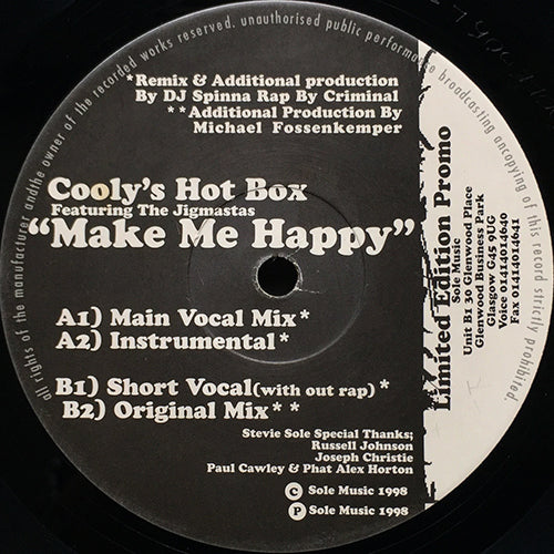 COOLY'S HOT BOX // MAKE ME HAPPY (DJ SPINNA REMIX & ORIGINAL