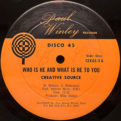 CREATIVE SOURCE / HARLEM UNDERGROUND BAND // WHO IS HE AND WHAT IS HE TO YOU (11:45) / FINGER IN IT (5:42)