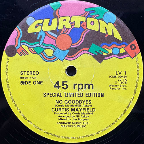 CURTIS MAYFIELD // NO GOODBYES / PARTY, PARTY