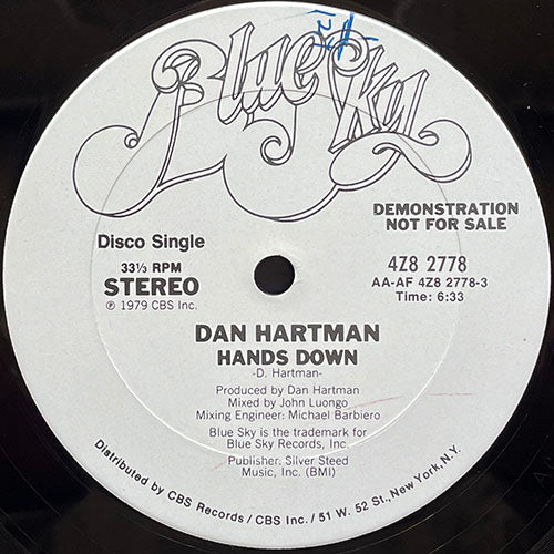 DAN HARTMAN // HANDS DOWN (6:33) / (HANDS UP) (6:23)
