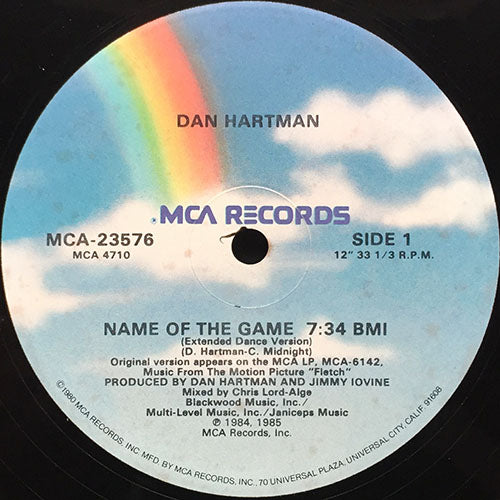 DAN HARTMAN // NAME OF THE GAME (EXTENDED DANCE VERSION) (7:34) / (BIG RADIO EDIT) (4:38) / (BIG DANCE DUB) (9:33)