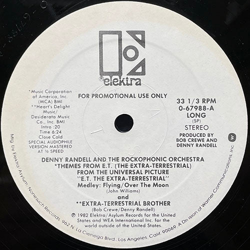 DENNY RANDELL AND THE ROCKOPHONIC ORCHESTRA // THEME FROM E.T. (THE EXTRA-TERRESTRIAL) MEDLEY: FLYING/OVER THE MOON AND EXTRA-TERRESTRIAL BROTHER (6:24/4:34)