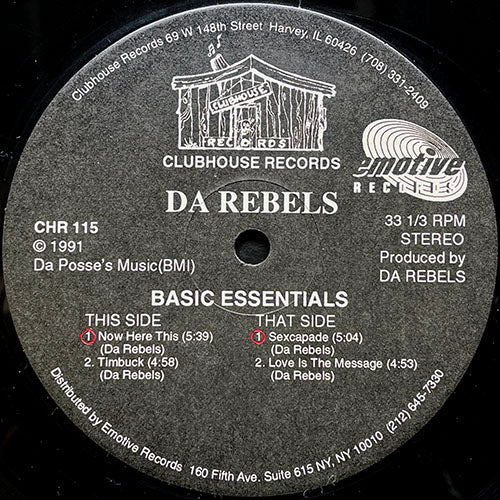 DA REBELS // BASIC ESSENTIALS (EP) inc. NOW HEAR THIS / TIMBUCK / SEXCAPADE / LOVE IS THE MESSAGE